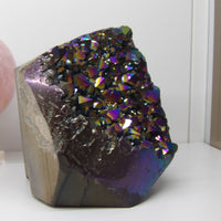 Iridescent aura quartz crystal rock