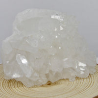 Natural Clear Quartz cluster with upright crystal points and natural formation