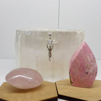Divine Feminine Glow Bundle - Rose Quartz, moonstone goddess pendant and rhodonite flame