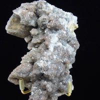 Dogtooth calcite with sparkling druzy quartz from West Camp, Santa Eulalia District, Chihuahua, Mexico