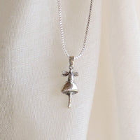 Sterling Silver Fairy on Mushroom Pendant