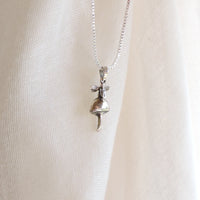 Sterling Silver Fairy on Mushroom Pendant