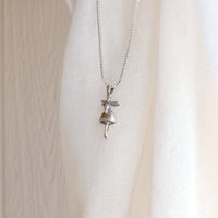 Sterling Silver Fairy on Mushroom Pendant