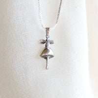 Sterling Silver Fairy on Mushroom Pendant