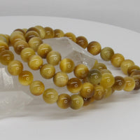 Golden Tiger’s Eye Bracelet | 10mm Natural Gemstone Stretch Bracelet