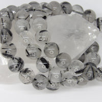 High-Quality Tourmalinated Quartz Bracelet | 10–11mm Natural Gemstone Beads