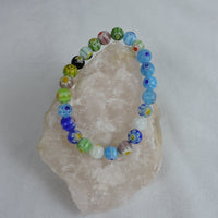 Tri Mille Fiore Style Single Strand Stretch Bracelet (Price Per Piece)
