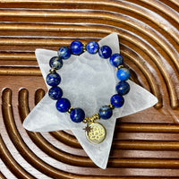 Limited Edition Lapis Lazuli bracelet with lotus charm