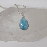 Natural Larimar Sterling Silver Pendants | Choose Your Piece