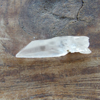 Natural quartz Lemurian crystal with surface texture