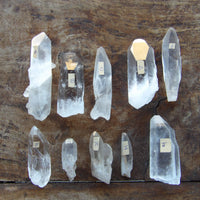 Natural Lemurian quartz crystal with visible striations