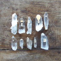 Lemurian quartz point with horizontal growth lines