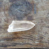 Pink Lemurian quartz crystal with etched striations, Scottsdale AZ