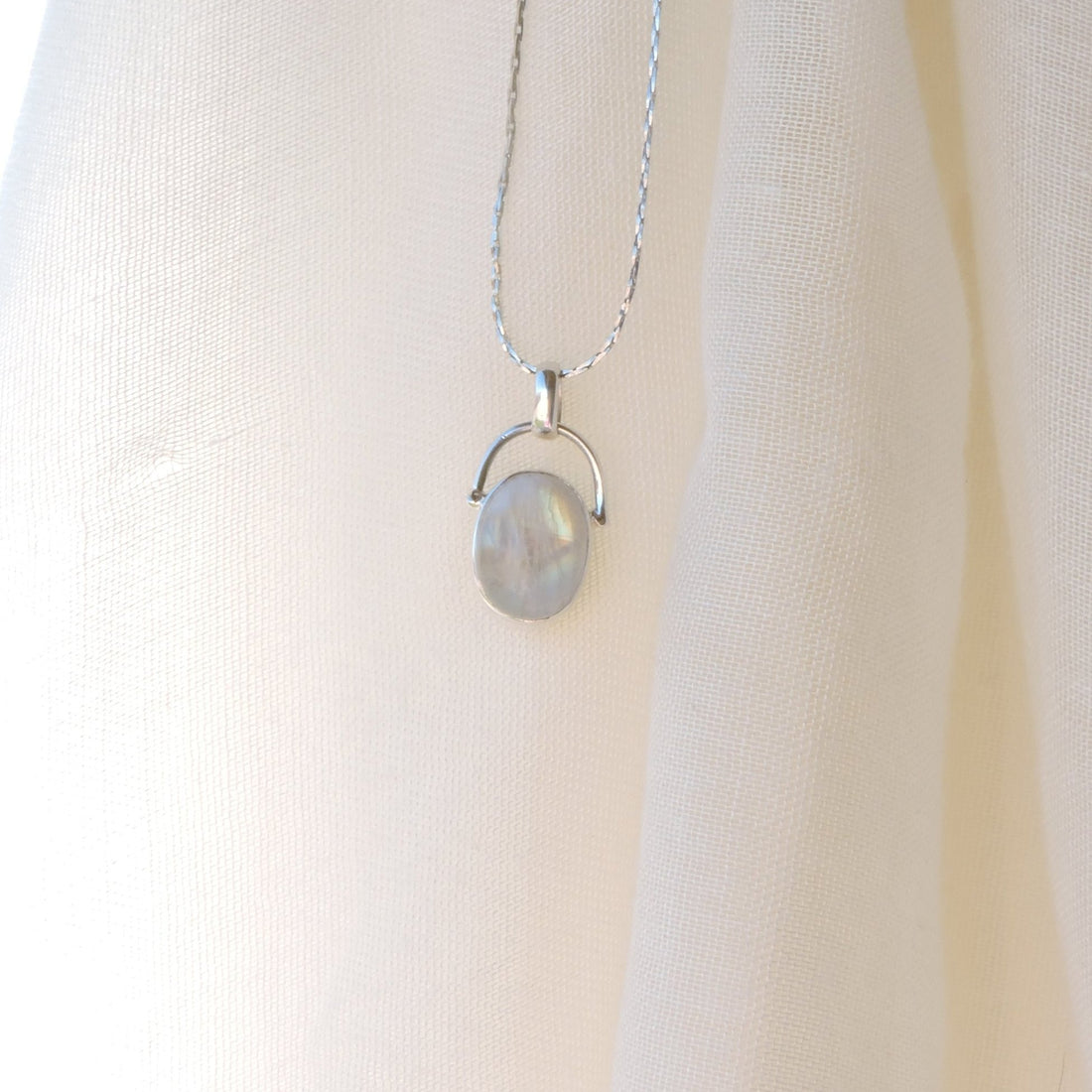 Reversible Moonstone and Labradorite Pendant