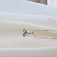 Sterling Silver Multi-Colored Triquetra Pendant
