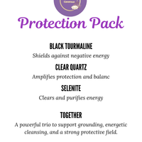 Protection Pack Crystal Bundle | Black Tourmaline, Clear Quartz & Selenite