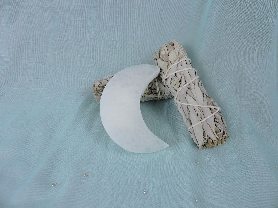 Selenite Crescent Moon $12 (Each) Choose Your Crystal
