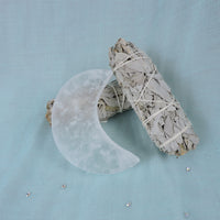 Selenite Crescent Moon $12 (Each) Choose Your Crystal