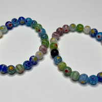 Tri Mille Fiore Style Single Strand Stretch Bracelet (Price Per Piece)