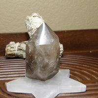 smoky quartz semi-polished point