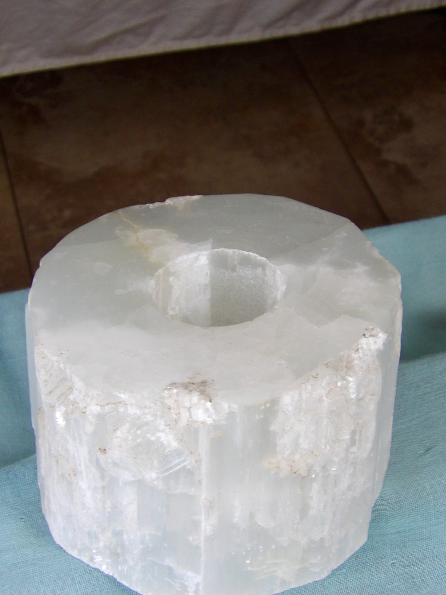 Selenite Candle Holder