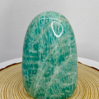 Polished blue green Amazonite freeform crystal 218 gram natural stone