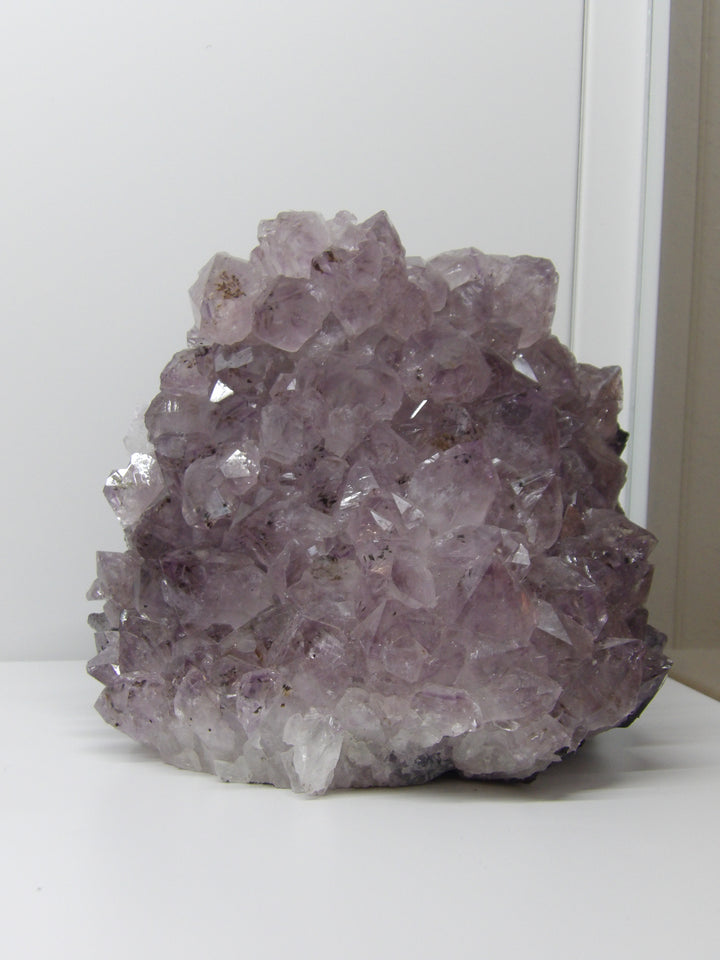 Amethyst cut base stalactite cluster with polished lavender crystal points – 4.2 lbs natural specimen from Star Woman Crystals