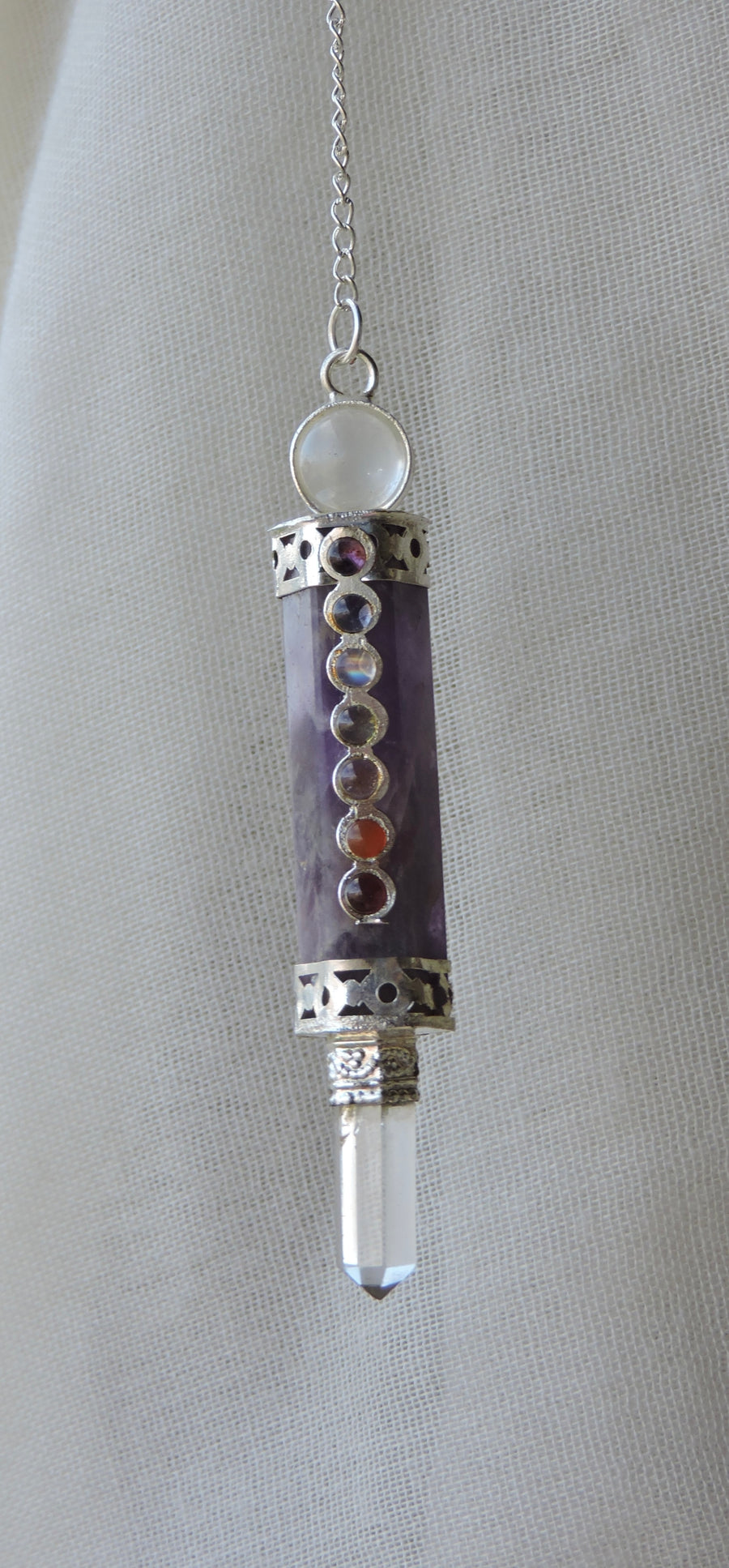 ✨ Chakra Energizer Wand Pendulum – Choose Clear Quartz or Amethyst ✨