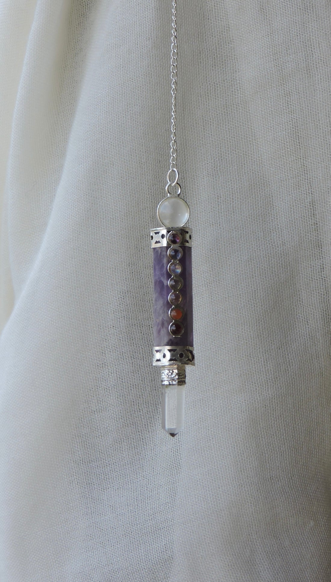 ✨ Chakra Energizer Wand Pendulum – Choose Clear Quartz or Amethyst ✨