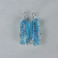 Aqua Aura Wire Wrapped Pendant (Price Per Piece)