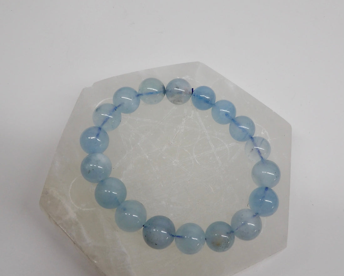 Aquamarine Bracelet – 11mm High-Grade Beads