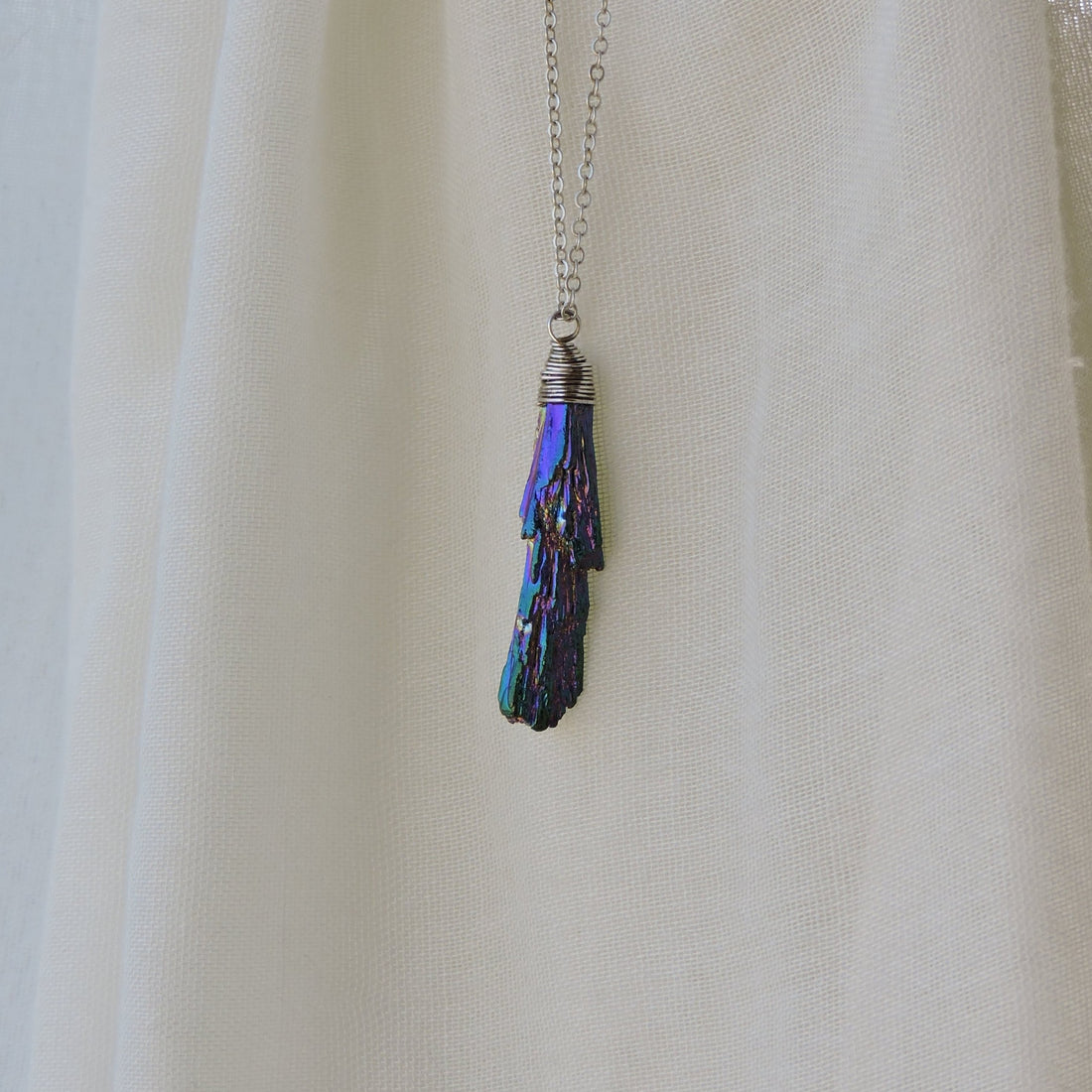 Peacock Aura Kyanite Pendant