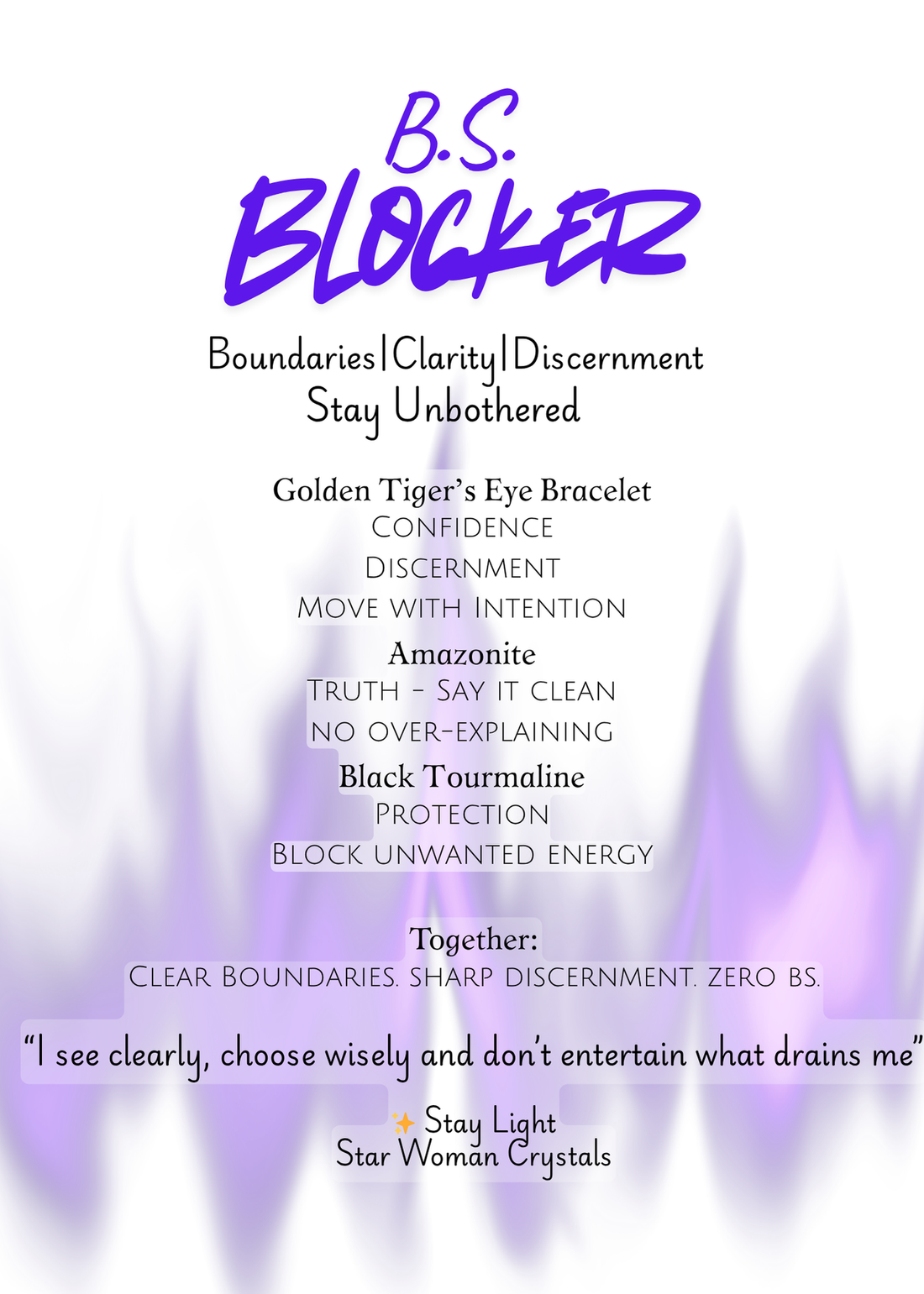 B.S. Blocker Crystal Bundle | Amazonite, Black Tourmaline & Golden Tiger’s Eye