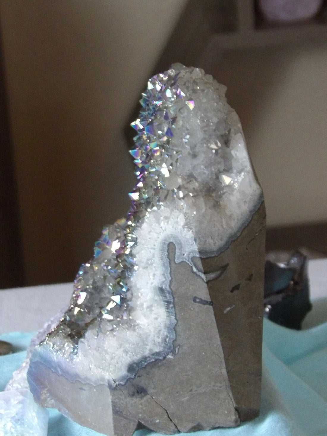 🌈 Angel Aura Quartz Cut Base (4 lbs • 6x5”)