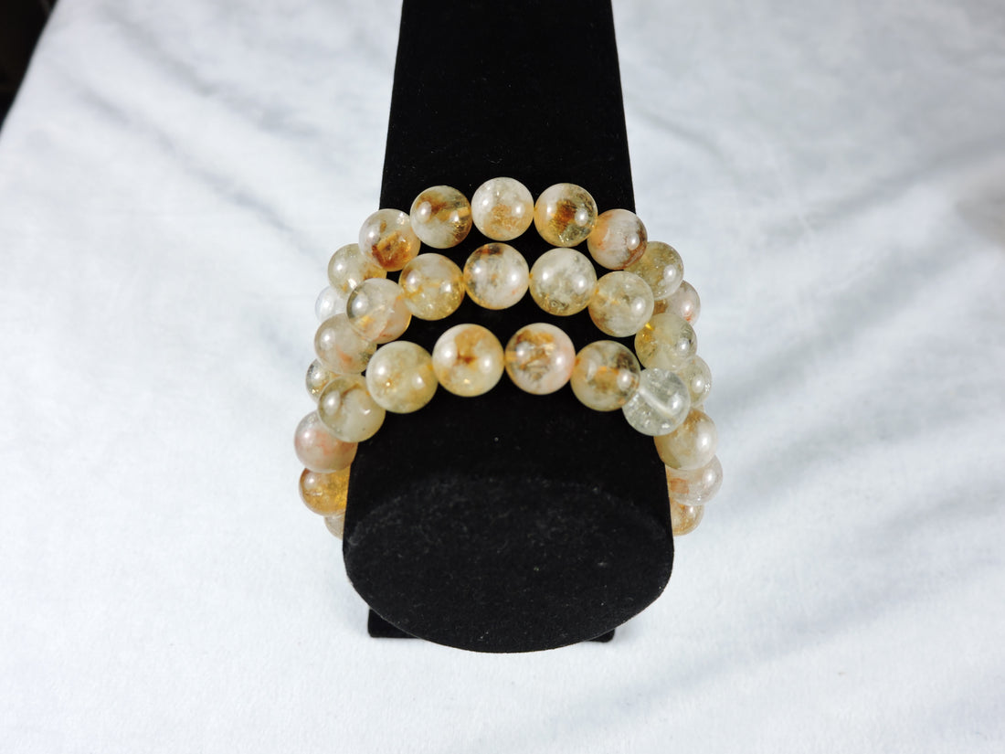 Citrine beaded bracelet - 10 mm beads (Price Per Piece)