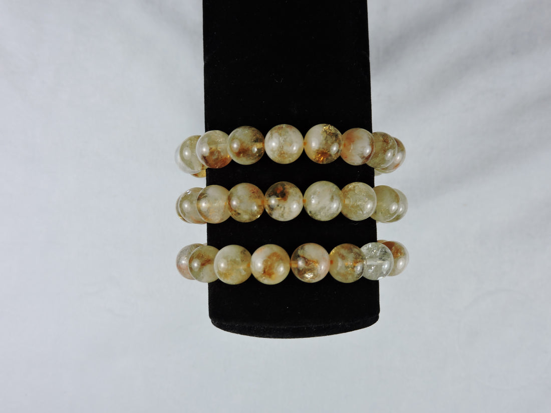 Citrine beaded bracelet - 10 mm beads (Price Per Piece)