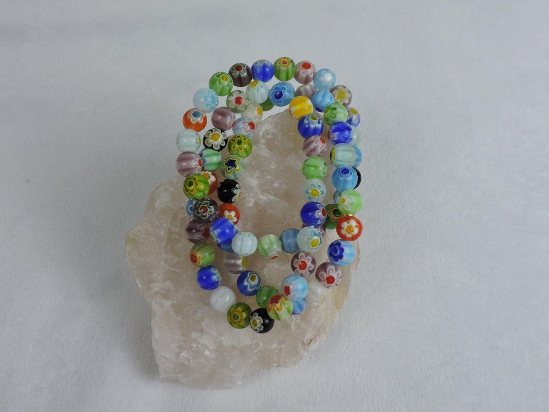 Beaded Bracelet with Flowers