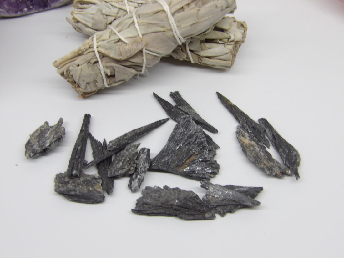 natural black kyanite