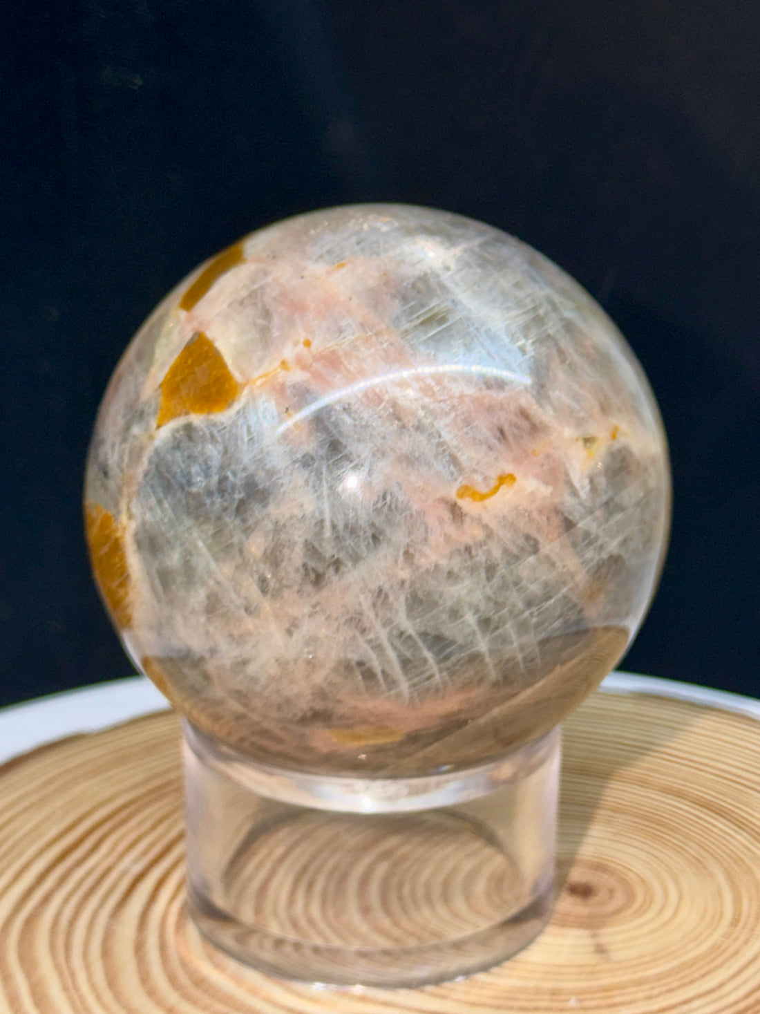 Natural Black Moonstone Sphere