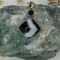 Black Onyx and Spinel Pendant