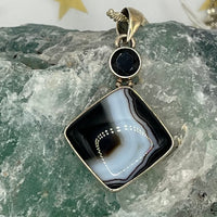 Black Onyx and Spinel Pendant