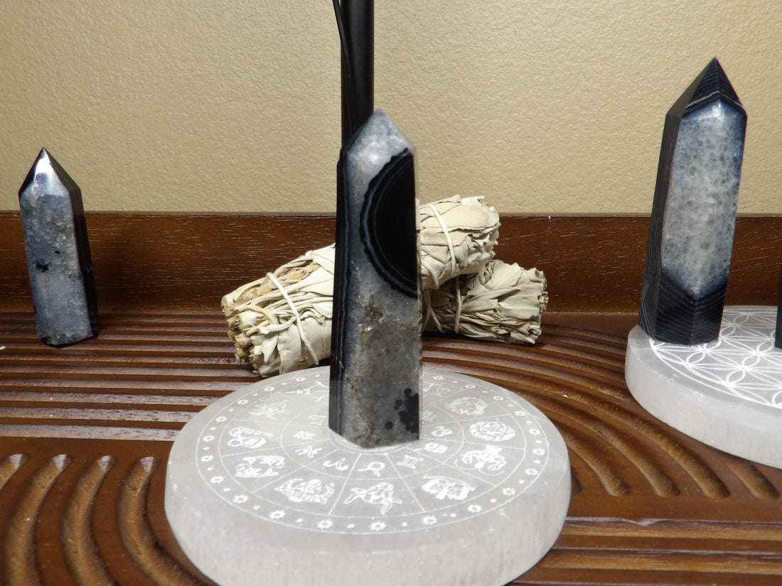 Black Agate Points – Polished (3.5”–4”)