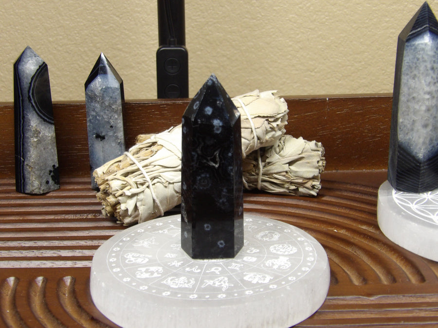 Black Agate Points – Polished (3.5”–4”)