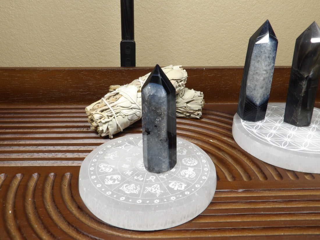 Black Agate Points – Polished (3.5”–4”)