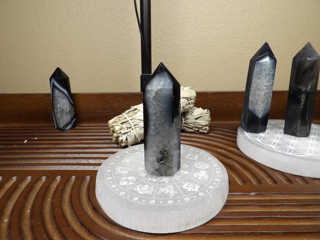 Black Agate Points – Polished (3.5”–4”)