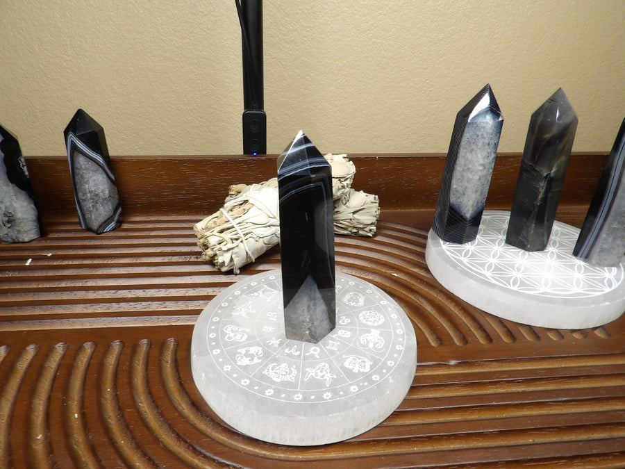 Black Agate Points – Polished (3.5”–4”)