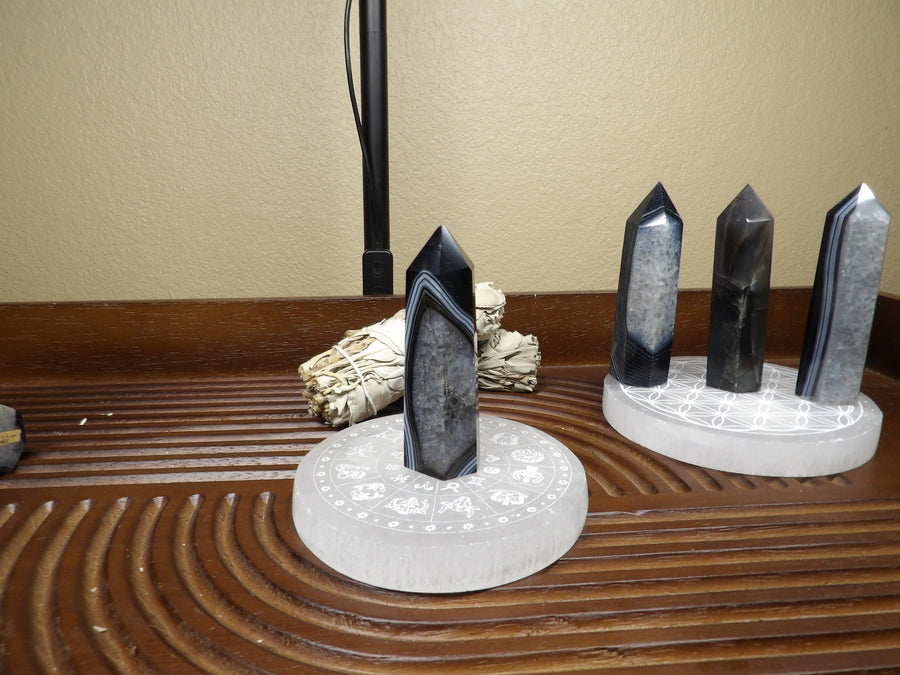 Black Agate Points – Polished (3.5”–4”)