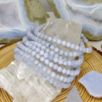 Blue lace agate stretch bracelets 5 mm