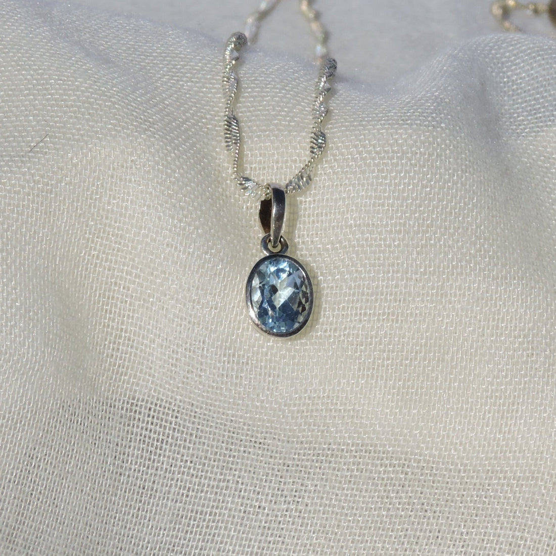 Blue Topaz Oval Pendant