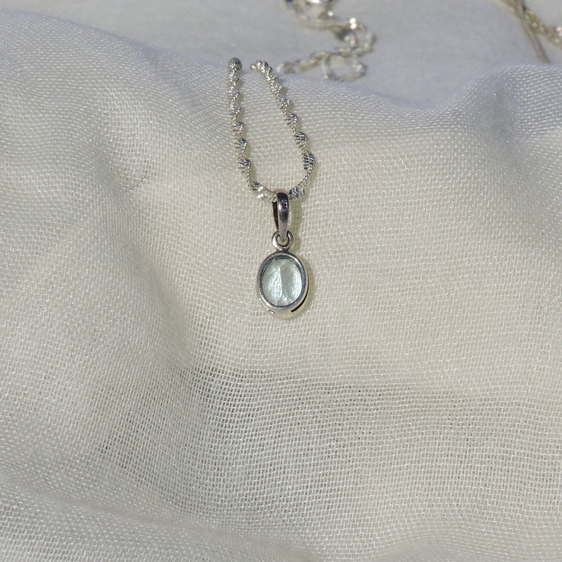 Blue Topaz Oval Pendant